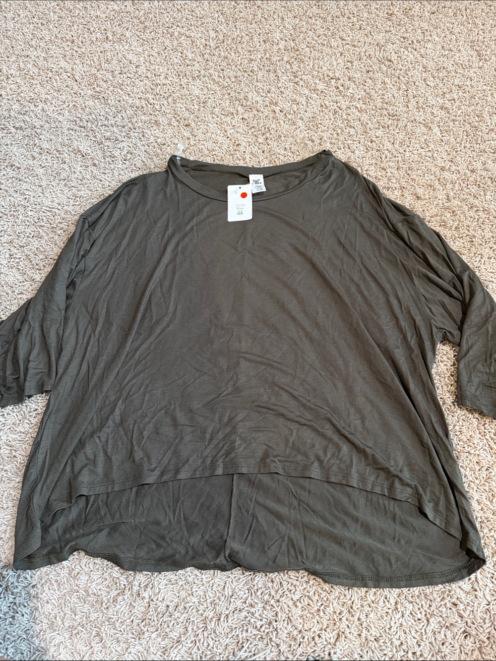 New with Tags Sew in Love Relaxed Olive Green Women's Top